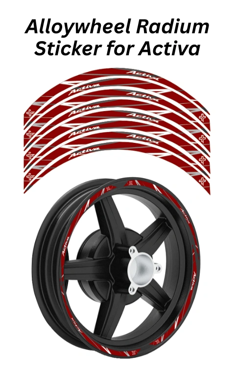 Alloy Wheel Radium Sticker Compatible with Activa | Printed In Premium Radium with FPF (Fade Protection Film), Waterproof, Precut Sticker, Pack Of 1